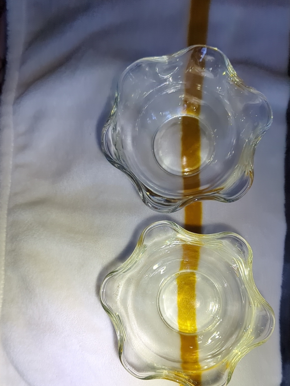 Clear Glass Scalloped Sundae Bowls - Set of 2